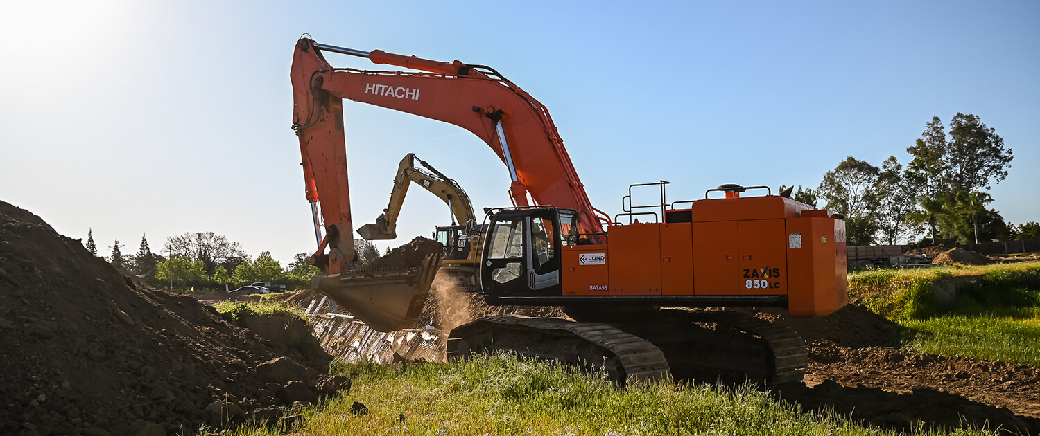 Excavator-on-a-construction-site-Pre-construction-Earthwork-Underground-Utilities